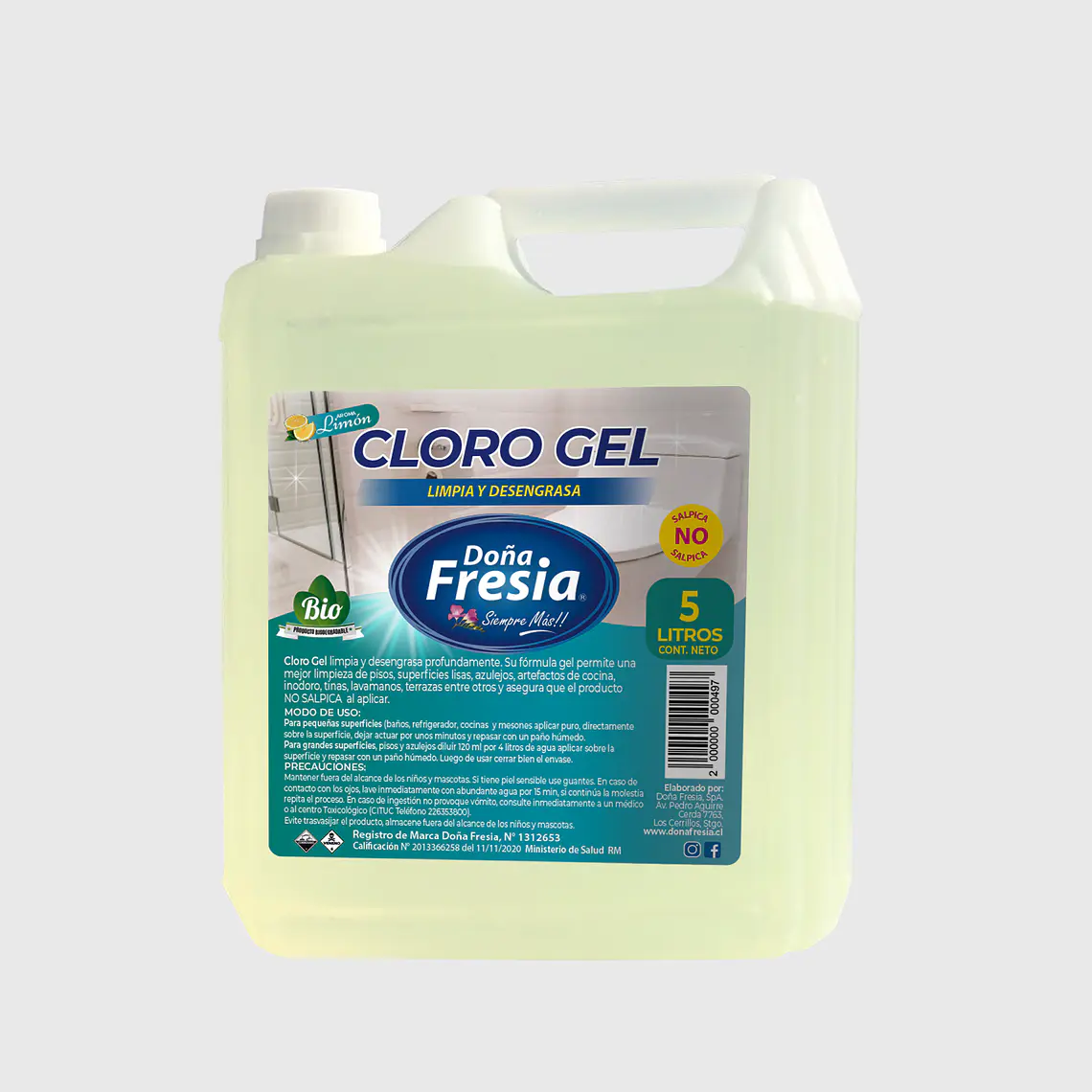 CLORO GEL DOÑA FRESIA LIMON 5L 1
