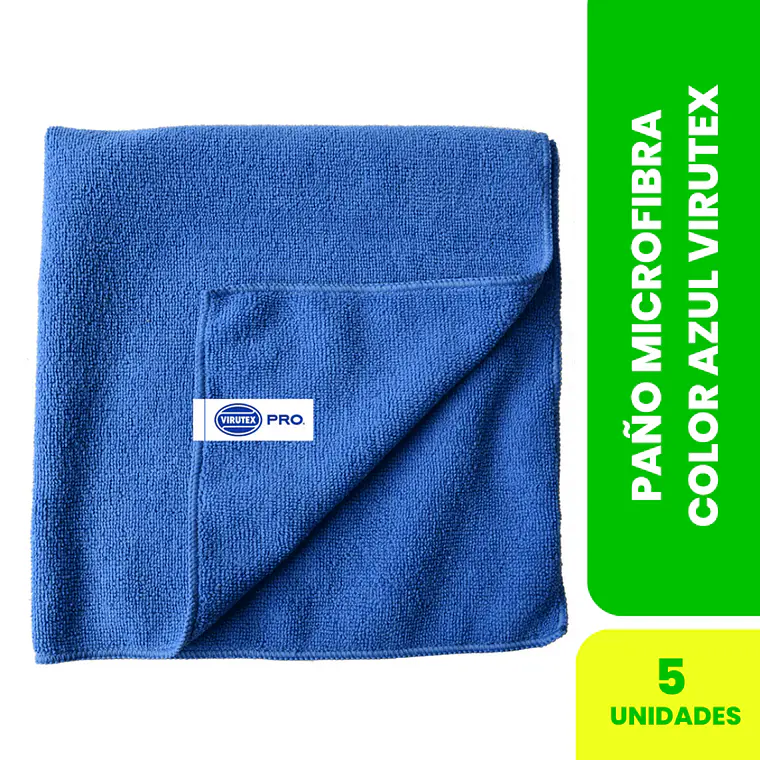 PAÑO MICROFIBRA COLOR AZUL X 5 VIRUTEX 1