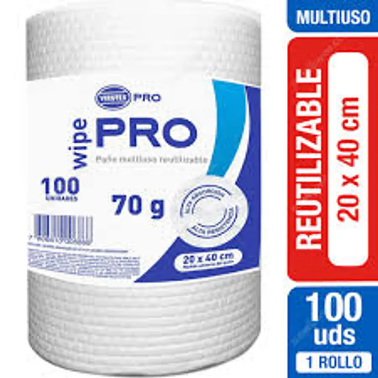 PAÑO MULTIUSO 20X40 100 UN REUTILIZABLE - VTX PRO 1