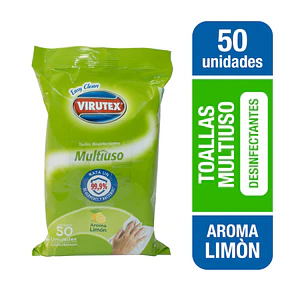 PAÑOS DESINFECTANTES POUCH LIMON 50 - VTX
