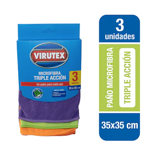PAÑO MICROFIBRA  PACK X 3 VIRUTEX