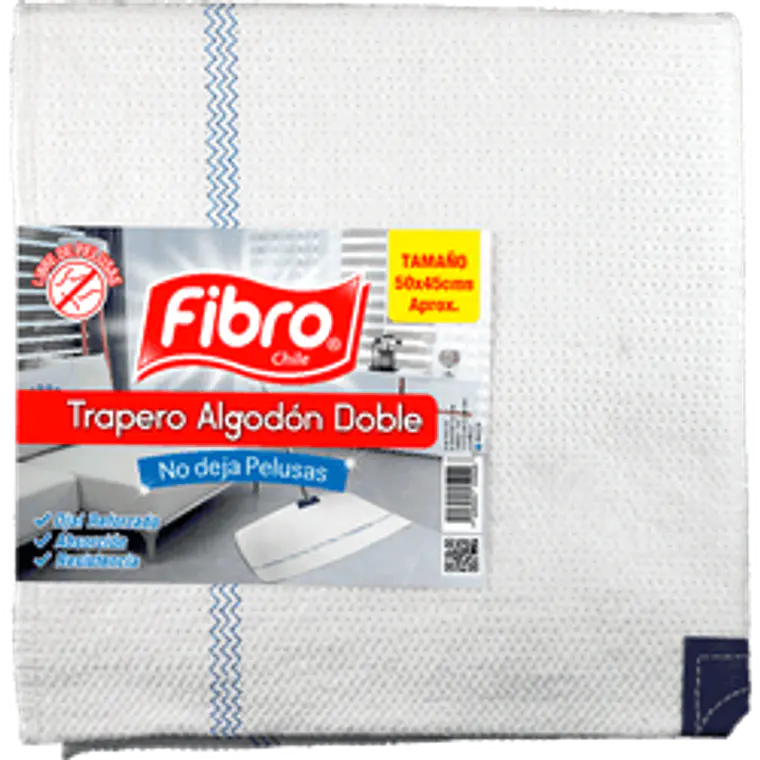 TRAPERO ALGODON DOBLE C/OJAL 50X45 FIBRO 1