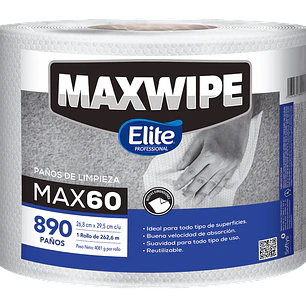 PAÑO MAXWIPE MAX60 TRABAJO MEDIANO DOBLADO 890 PAÑOS