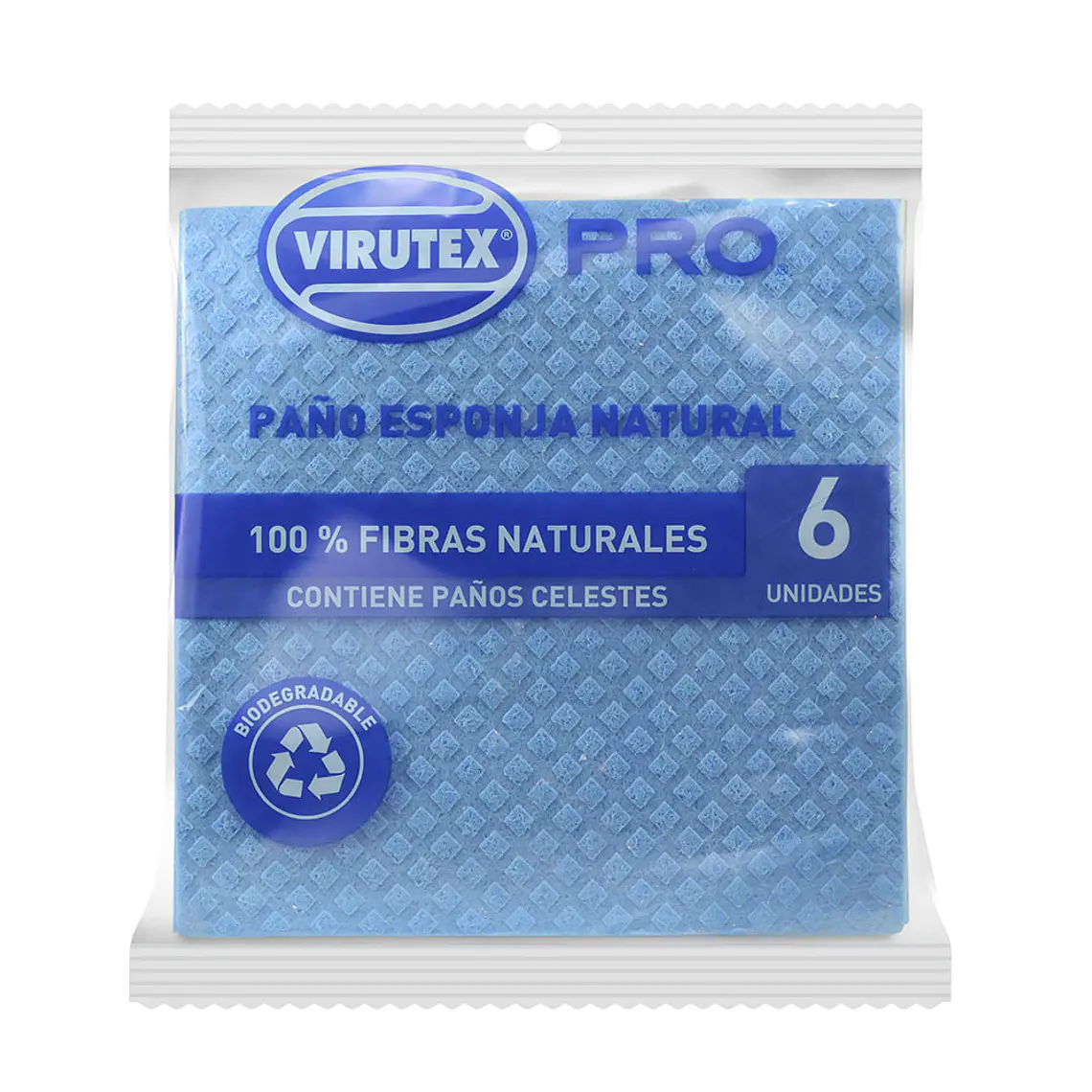 PAÑO ESPONJA COLOR CELESTE x6 VIRUTEX PRO 1
