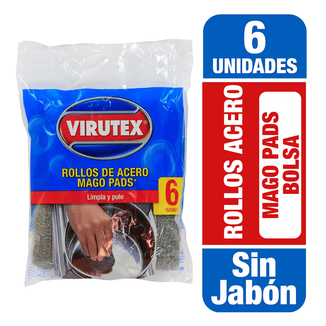 MAGO PADS S/JABON X 6 BOLSA - VIRUTEX 1