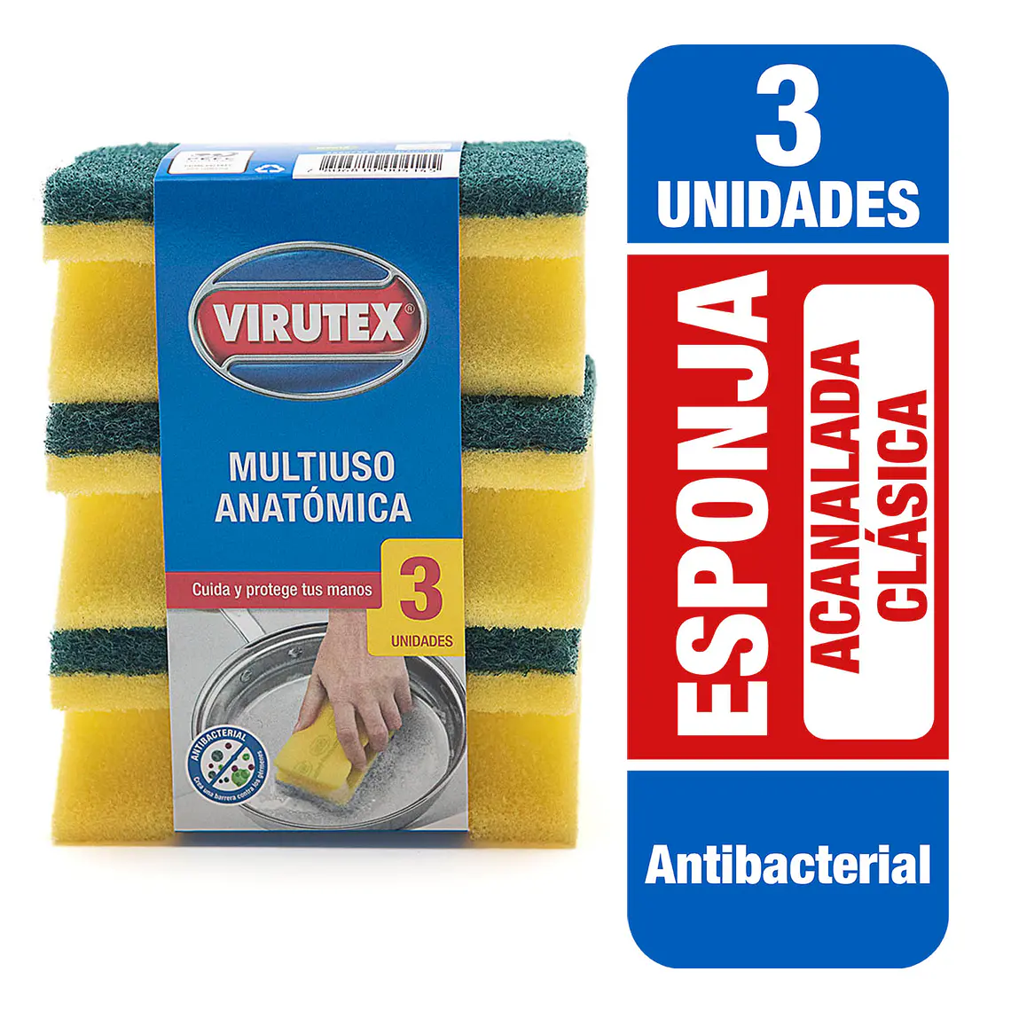ESPONJA ACANALADA PACK X 3 - CLASICA VTX 1