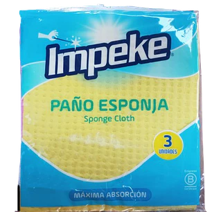 PAÑO ESPONJA X 3 UNID - IMPEKE