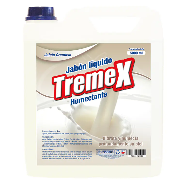JABON LIQUIDO TREMEX HUMECTANTE CREMOSO 5 LTS 1