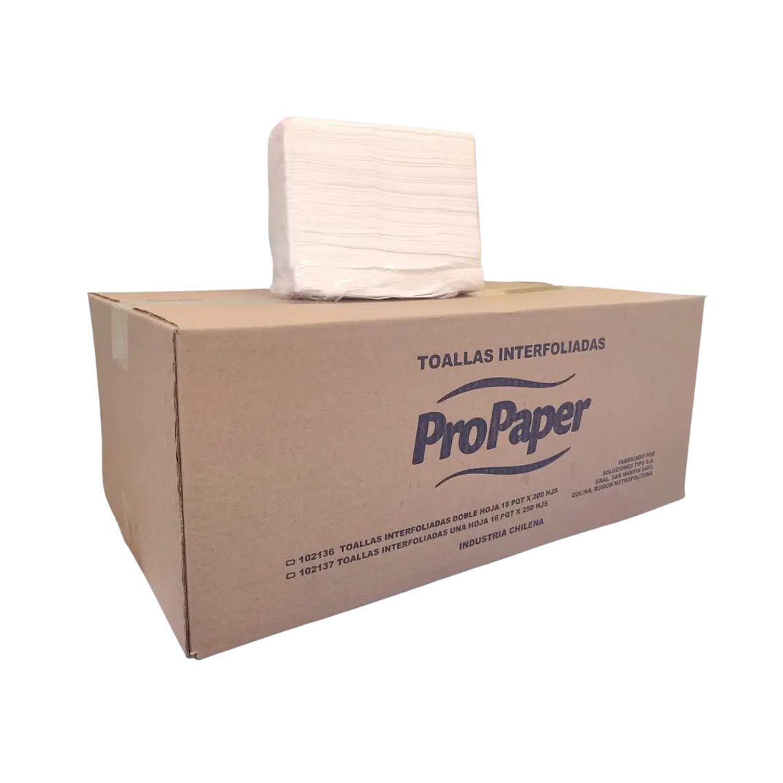 TOALLA INTERFOLIADA DOBLE HOJA 16 PAQ. X 200 Hjs. PROPAPER 1