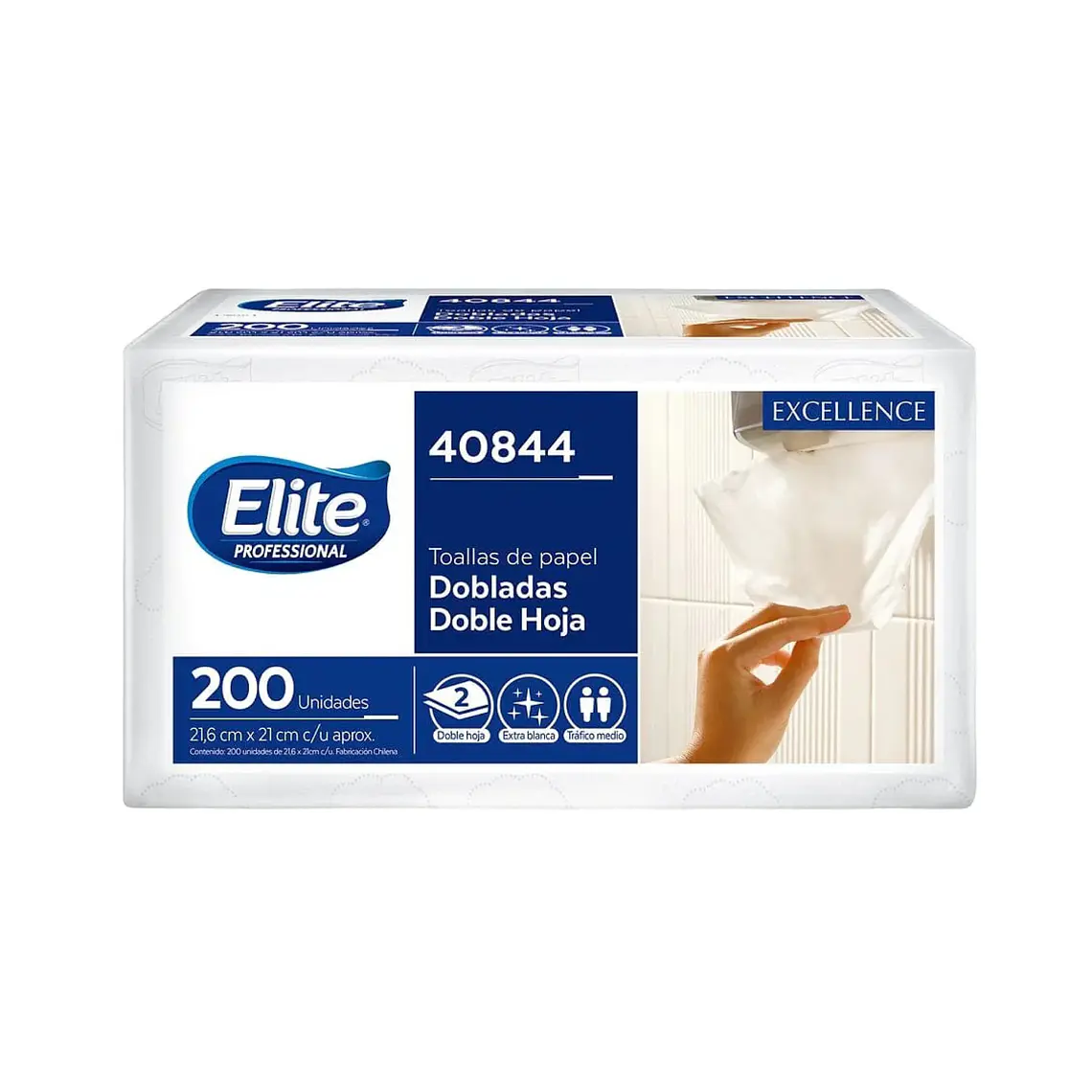 TOALLA ELITE DOBLADA DH LAMINADA BCA 200 HJS X 1 UN 1