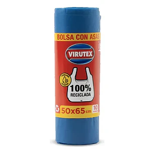 BOLSA P/BASURA PLASTICA TRANSPARENTE 50X70 10 UNID VIRUTEX
