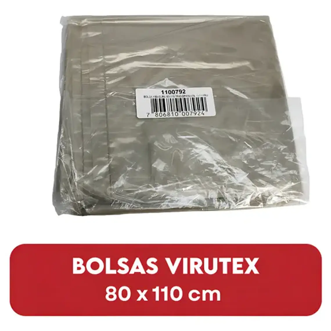 BOLSA P/BASURA TRANSPARENTE 80X110 10 UN VTX PRO 1