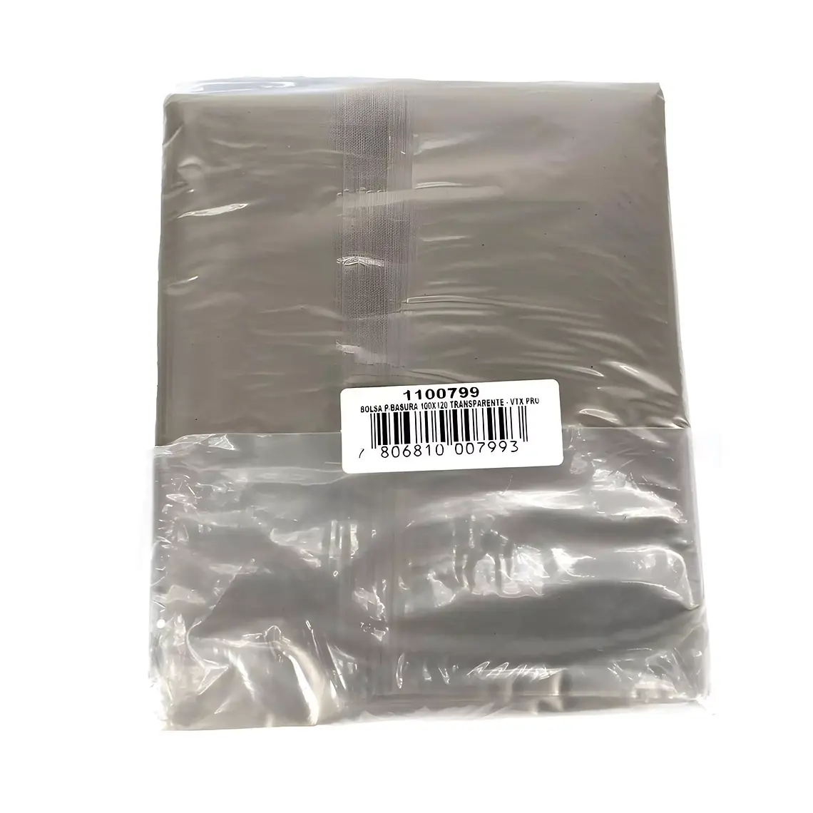 BOLSA P/BASURA TRANSPARENTE 100X120 10 UN VTX PRO 1