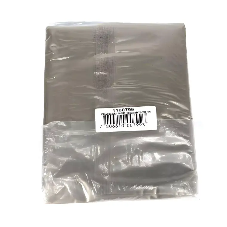 BOLSA P/BASURA TRANSPARENTE 100X120 10 UN VTX PRO 1
