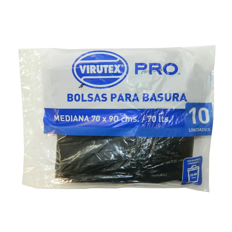 BOLSAS DE BASURA PLANA 70x90 CM 10U - VTX PRO 1