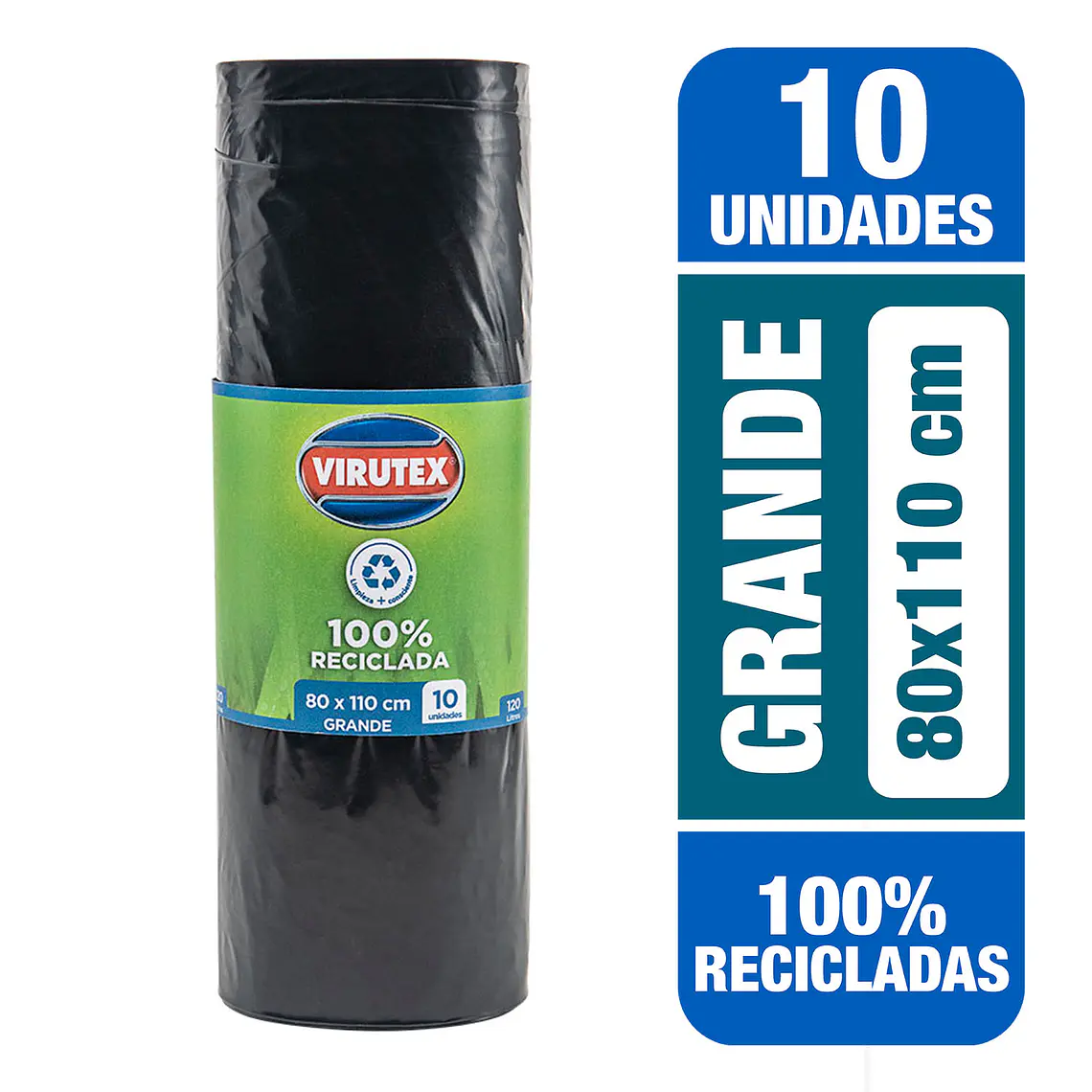 BOLSAS DE BASURA BIOROLLO 80X110 -10 UN VTX 1