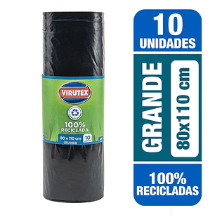 BOLSAS DE BASURA BIOROLLO 80X110 -10 UN VTX