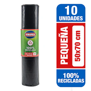 BOLSA DE BASURA 50X70 VIRUTEX  ROLLO 10 UNID