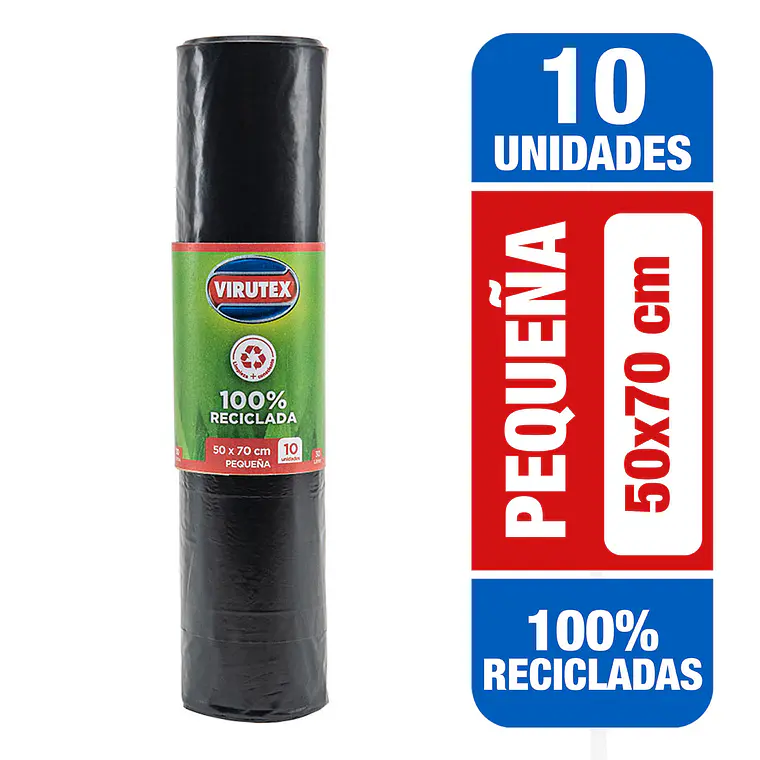 BOLSA DE BASURA 50X70 VIRUTEX  ROLLO 10 UNID 1