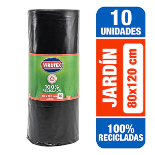 BOLSA DE BASURA VIRUTEX 80X120 ROLLO 10 UN