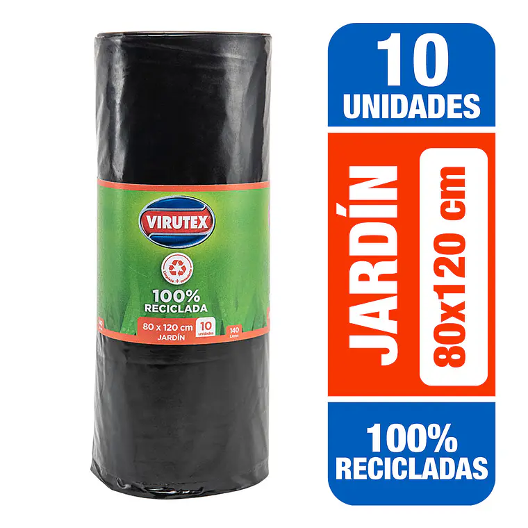 BOLSA DE BASURA VIRUTEX 80X120 ROLLO 10 UN 1