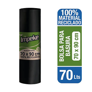 BOLSA DE BASURA IMPEKE 70X90 ROLLO 10 UN