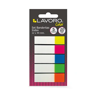 Banderitas Adh 12X44Mm 5Un 20Hj Col Surt Lavoro