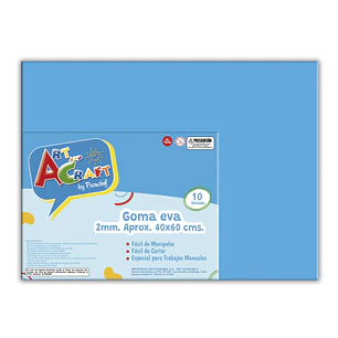 Goma Eva 40X60 Cm 2Mm Celeste Art&Craft Unidad Pliego