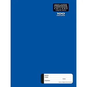 Cuaderno College Proarte Liso Caligrafía Vertical 100 Hojas