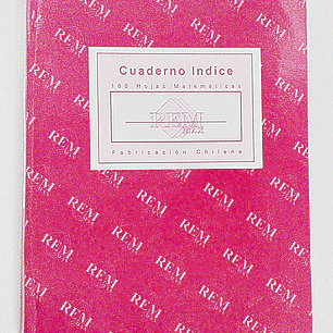 Cuaderno Empastado Indice 100Hjs 7Mm Rem