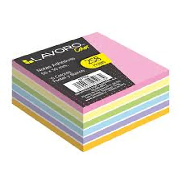 Nota Adh 50X50Mm 258H 6Col Pastel/Blanco Lavoro 1