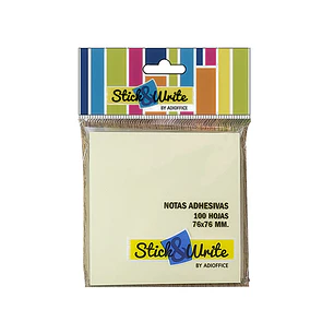 Notas Adhesivas 76X76Mm -100Hj- Amarillo Pastel S&W