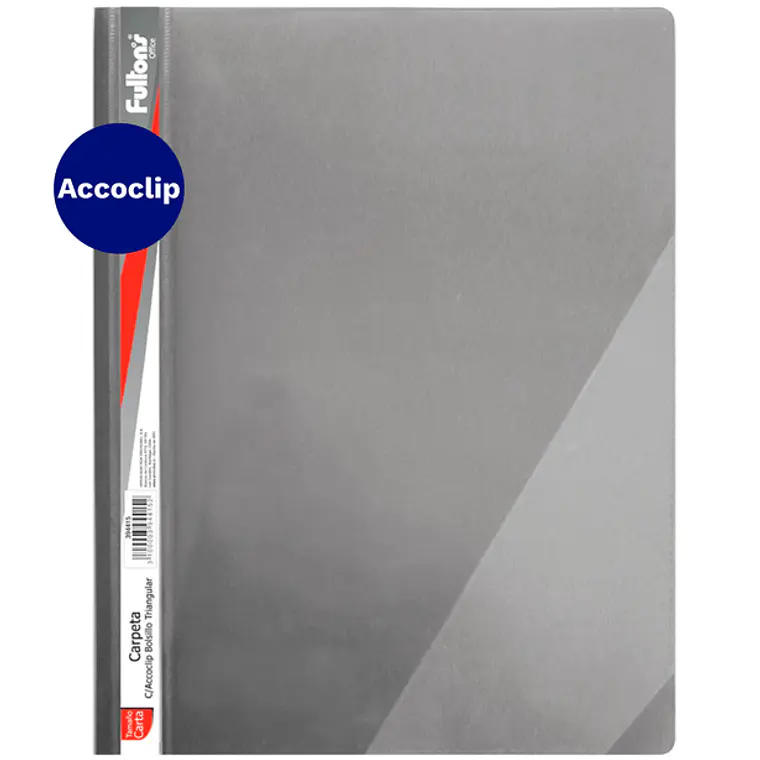 Carpeta C/Accoclip Bolstriangular Of Vinil Gris Fultons                          1