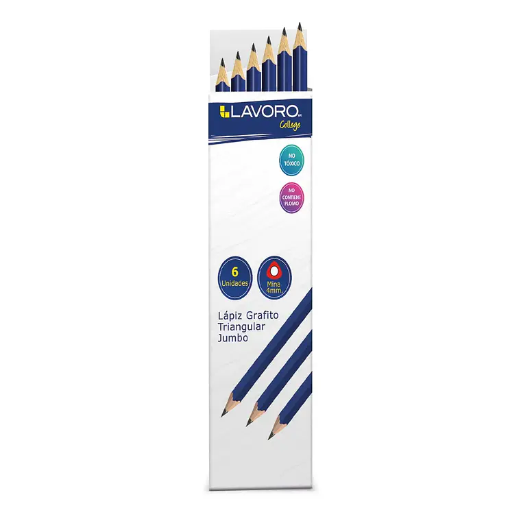 Lapiz Grafito 2Hb Triangular Jumbo Lavoro 1