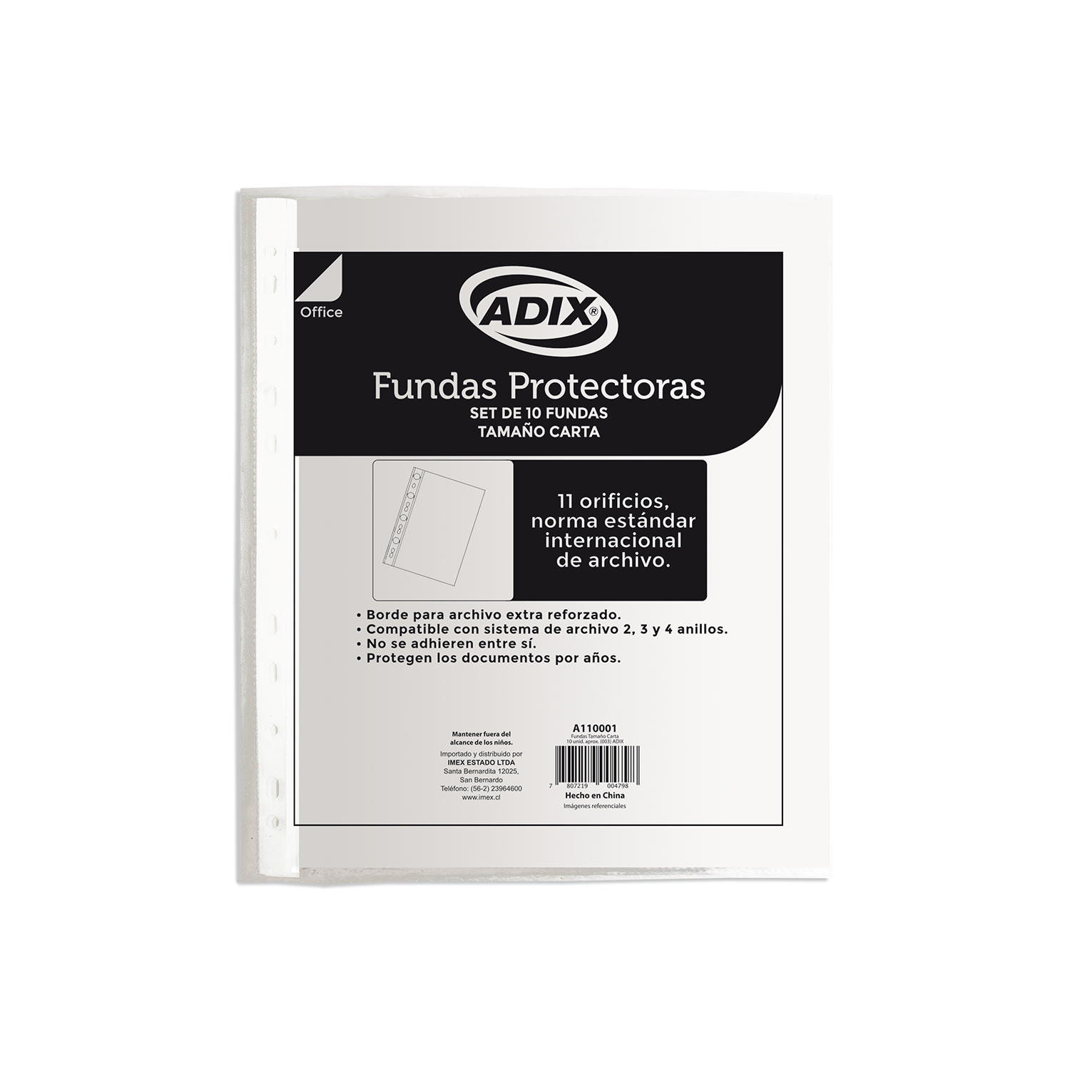 Funda Plástica Transparente Carta 10 Unidades Isofit