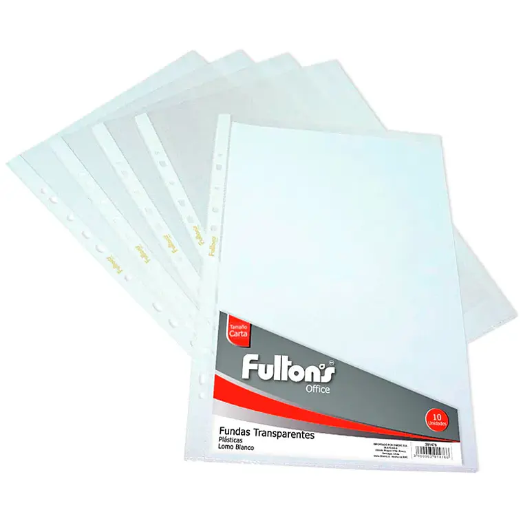 Funda P/Archivo Pp Cta Blanco 10Un Fultons 1
