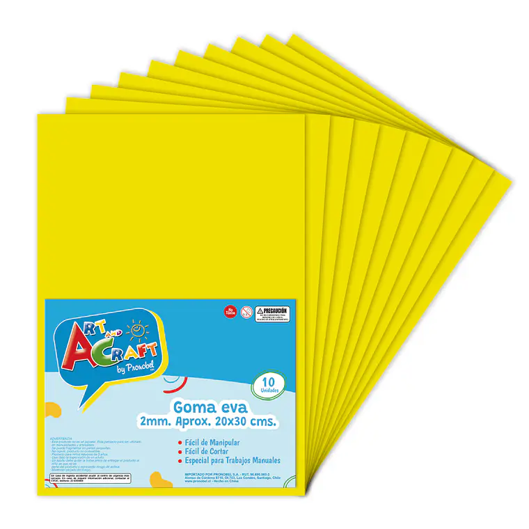 Goma Eva 20 X 30 Cm 10 Hjs Amarillo Art & Craf 1
