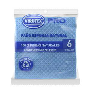 PAÑO ESPONJA COLOR CELESTE x6 VIRUTEX PRO