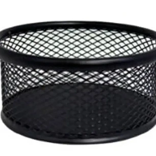 Porta Clips Redondo 9X4Cm Metal Negro Hand