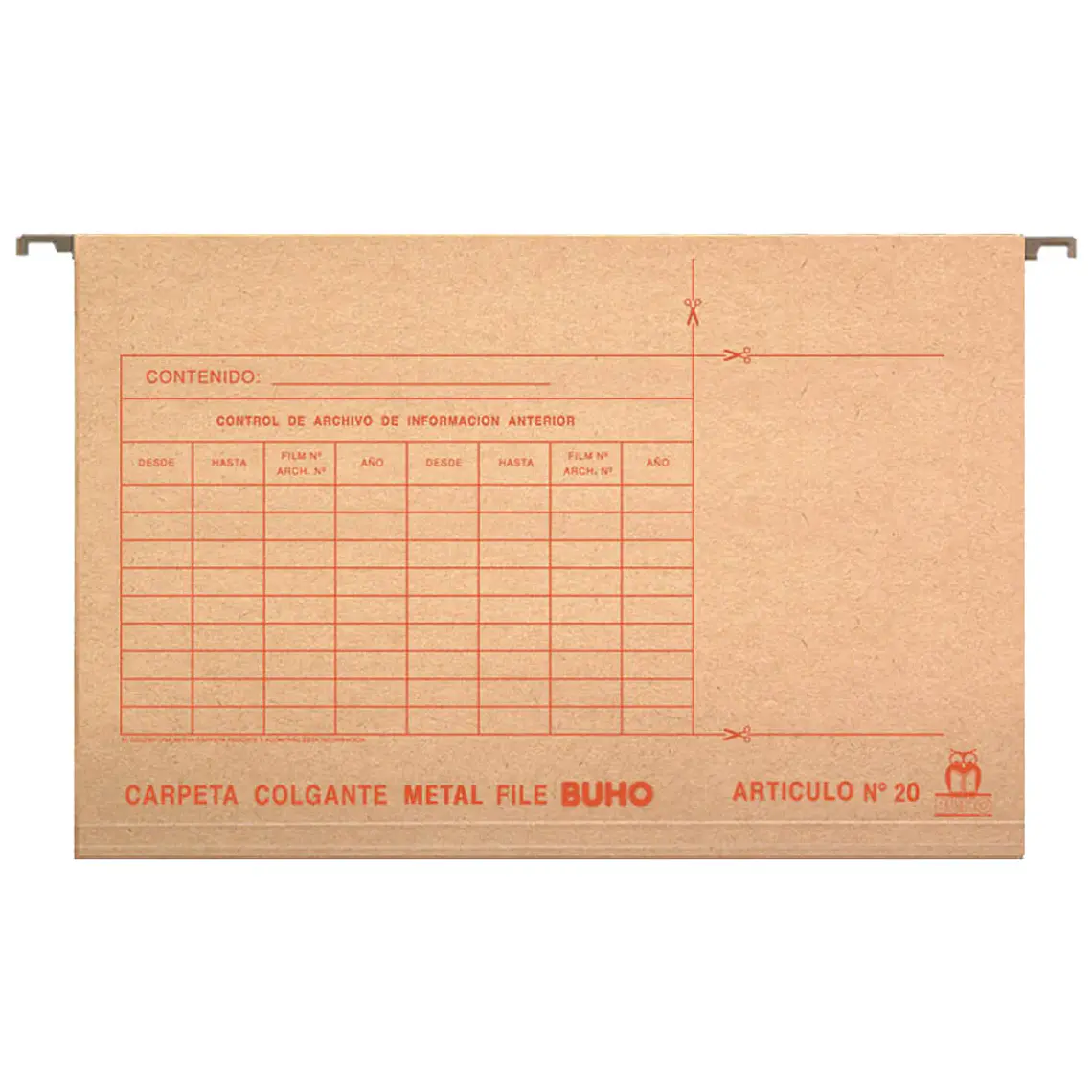 Carpeta Colgante Barra Metalica Buho 1