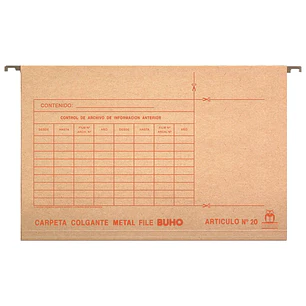 Carpeta Colgante Barra Metalica Buho