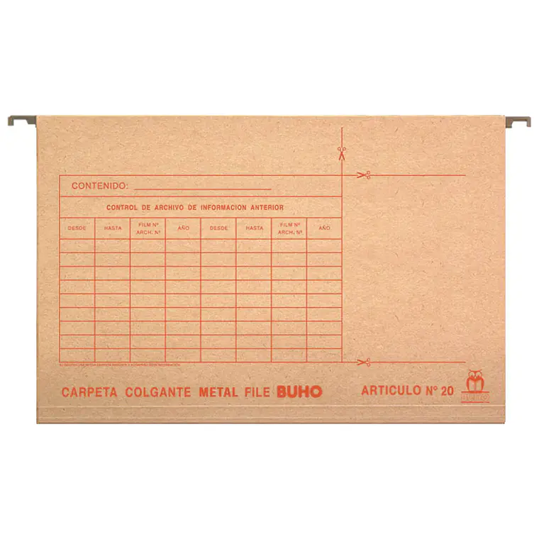 Carpeta Colgante Barra Metalica Buho 1