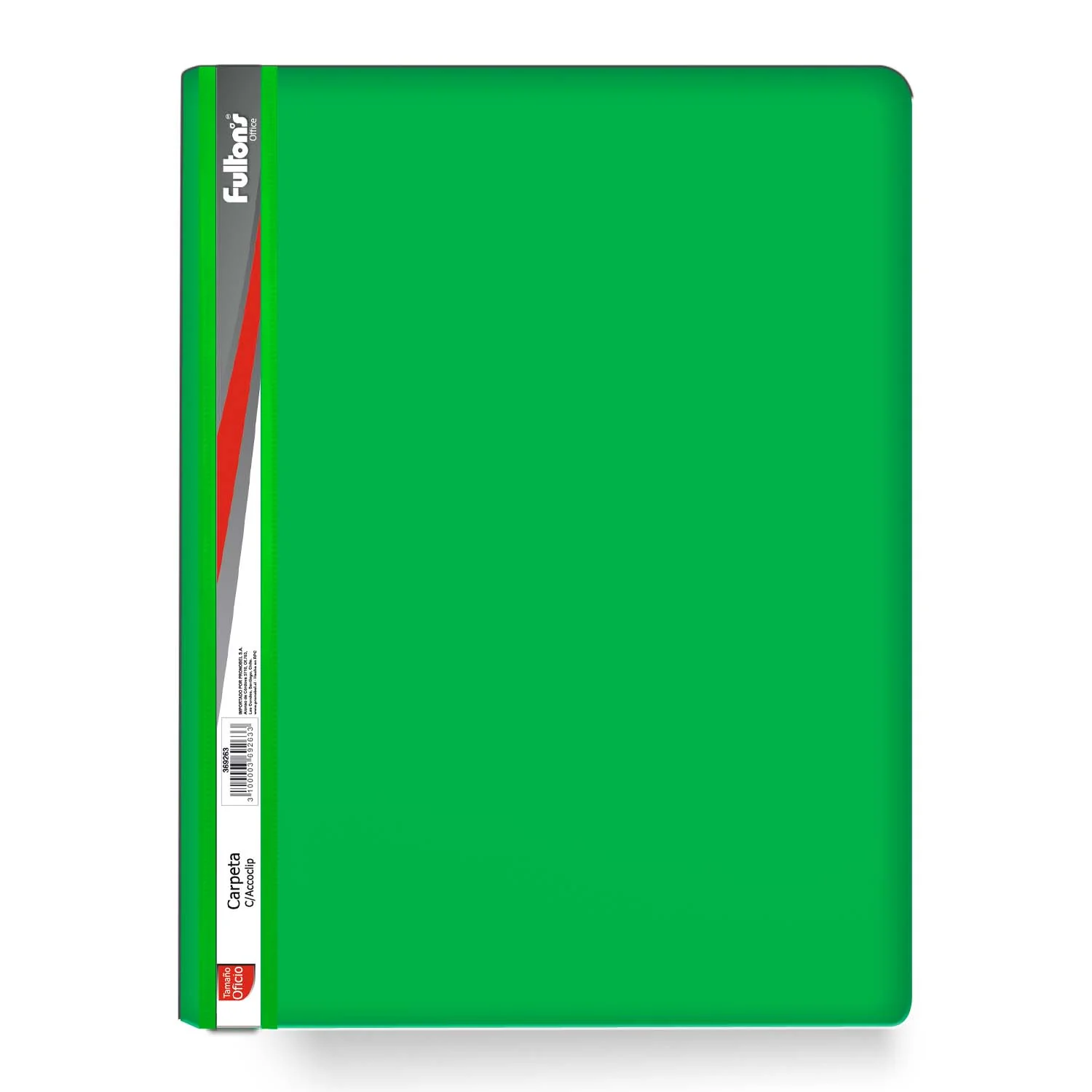 Carpeta Vinil Oficio Verde Con Accoclip Triangular y Bolsillo Fultons