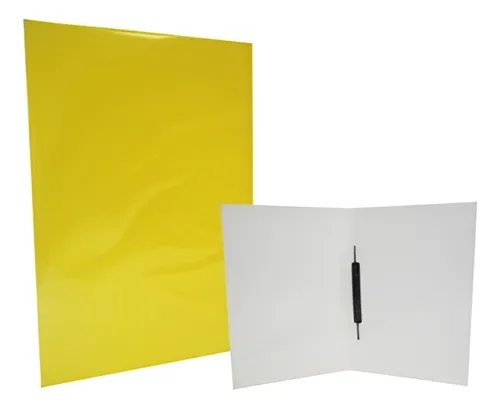 Carpeta Plastificada Con Accoclip Amarilla Fogata