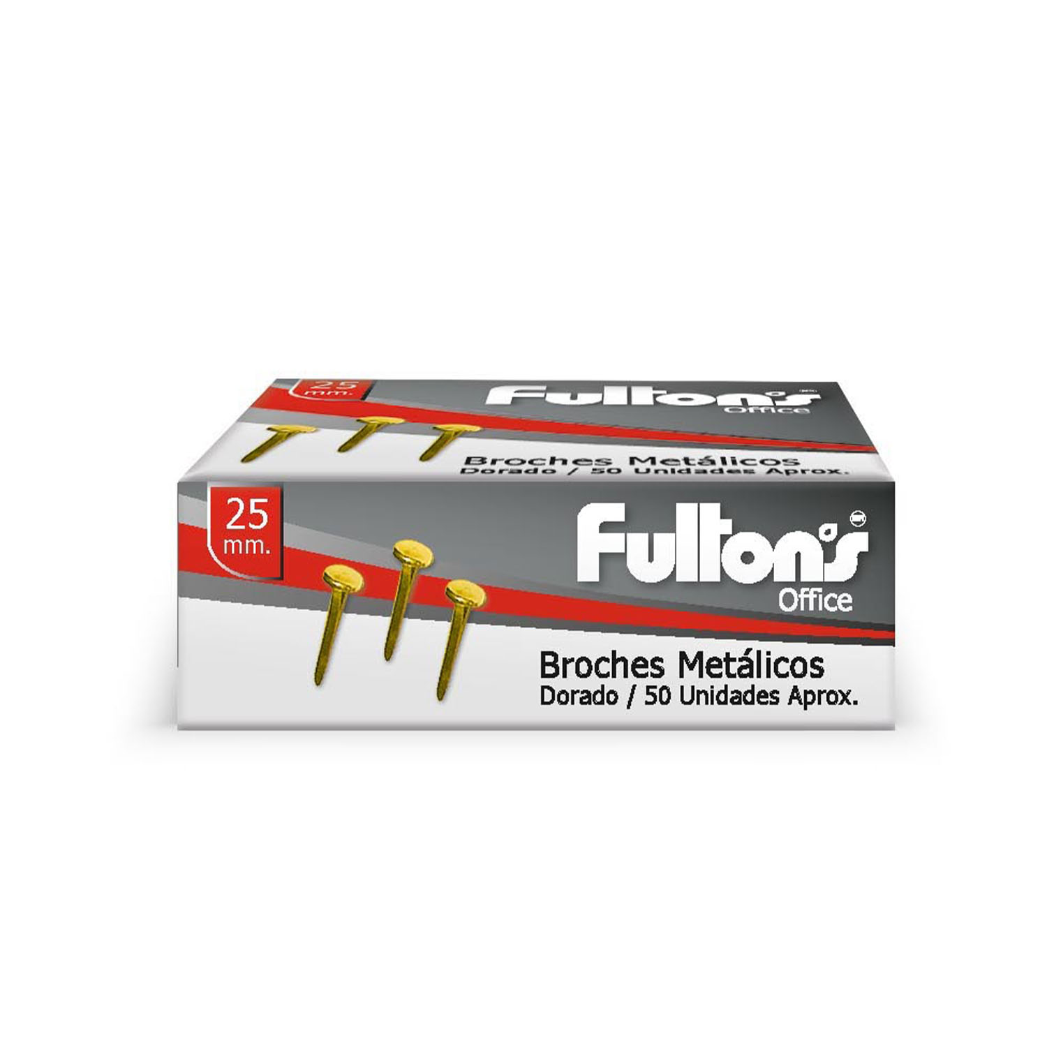 Broche Metalico 25 Mm Caja De 50 Unidades Fultons