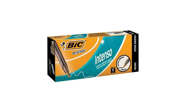 Lapiz Pasta Cristal Punta Gruesa Negro 1,6 Mm 1 Unidad Bic