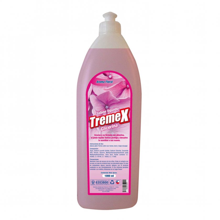 JABON LIQUIDO TREMEX AROMA FLORAL 1 LT