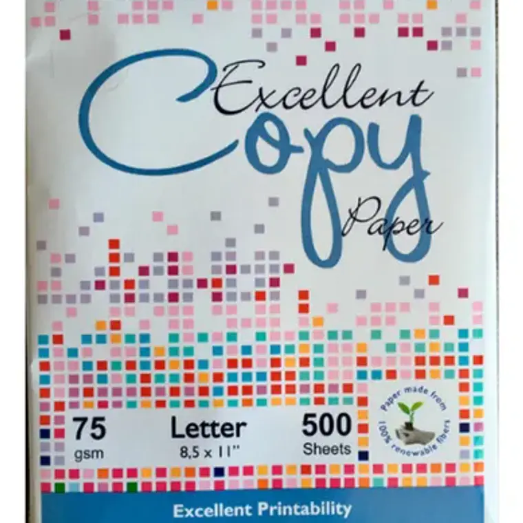 Papel Fotocopia Carta 75Grs 500Hjs Excellent 1