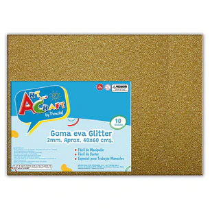 Goma Eva Glitter 40X60 2Mm Dorado Art&Craft Unidad Pliego