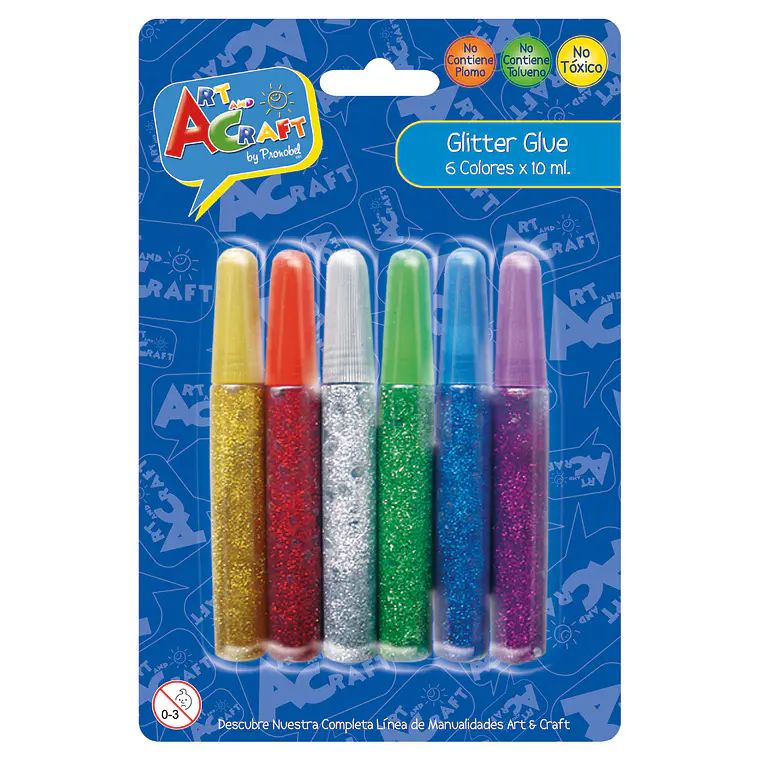Escarcha Glitter Glue 6 Colores 10 Ml Art & Craft 1